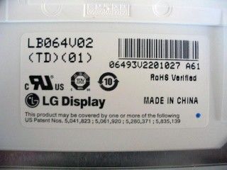 LB064V02-TD01 6,4 inch 640×480 250 cd/m2 góc nhìn 65/65/50/60 TFT-LCD, LCM