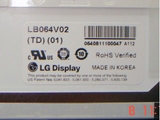 LB064V02-TD01 6,4 inch 640×480 250 cd/m2 góc nhìn 65/65/50/60 TFT-LCD, LCM