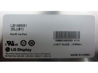 LB190E01-SL01 Màn hình màu xám 8 Bit 19 Inch LG TFT Display 85/85/85/85 (Min.)