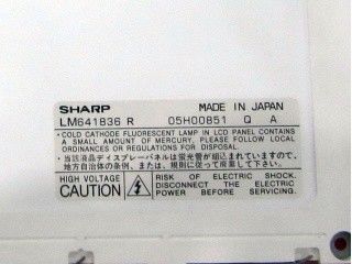 Bốn giác LM641836R 640×480 9.4 Inch Sharp TFT LCD Display 191.97 ((W) × 143.97 ((H) mm