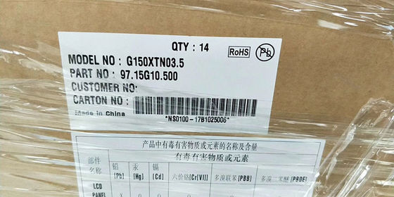G150XTN03.5 15.0 Inch 1024×768 XGA 350cd/m2 góc nhìn80/80/70/80 AUO TFT LCD