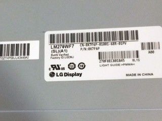 27.0 inch RGB 300cd / m2 NTSC TFT LCD Panel LM270WF7-SLA1 FHD 81PPI